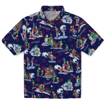 south alabama jaguars simpsons christmas blue hawaiian shirts best selling