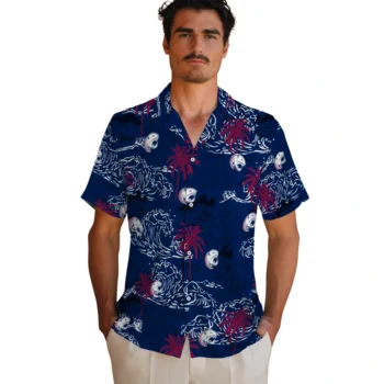 south alabama jaguars wave palm blue hawaiian shirts fashion forward