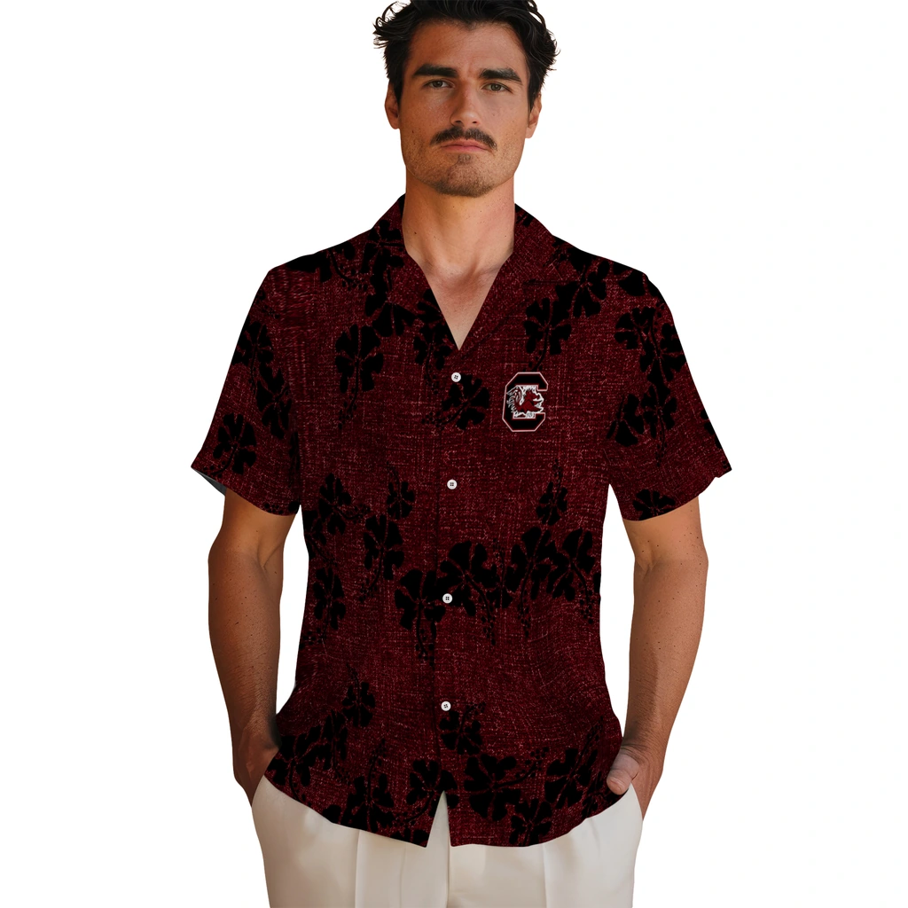South Carolina Gamecocks Hawaiian Shirt - 50th State Flower south carolina gamecocks hibiscus petals garnet hawaiian shirts fashion forward