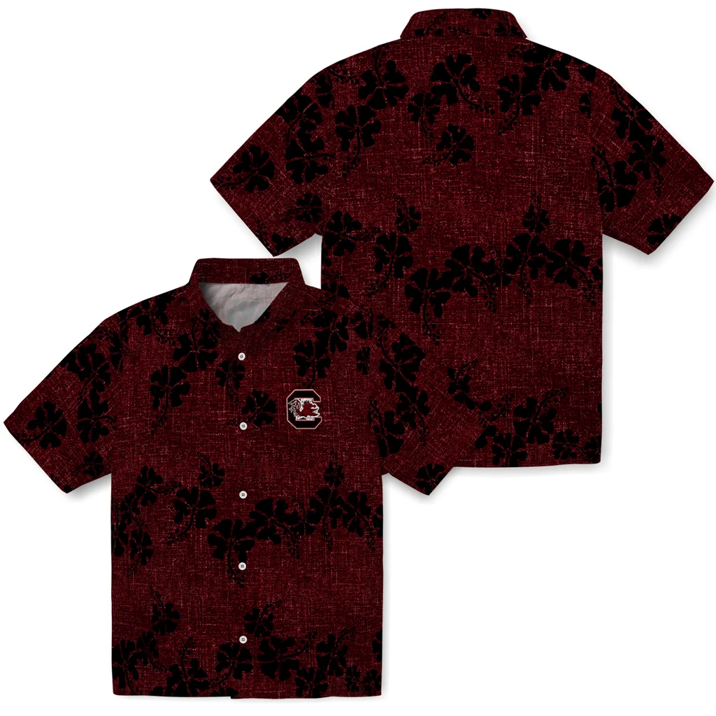 South Carolina Gamecocks Hawaiian Shirt - 50th State Flower south carolina gamecocks hibiscus petals garnet hawaiian shirts high quality