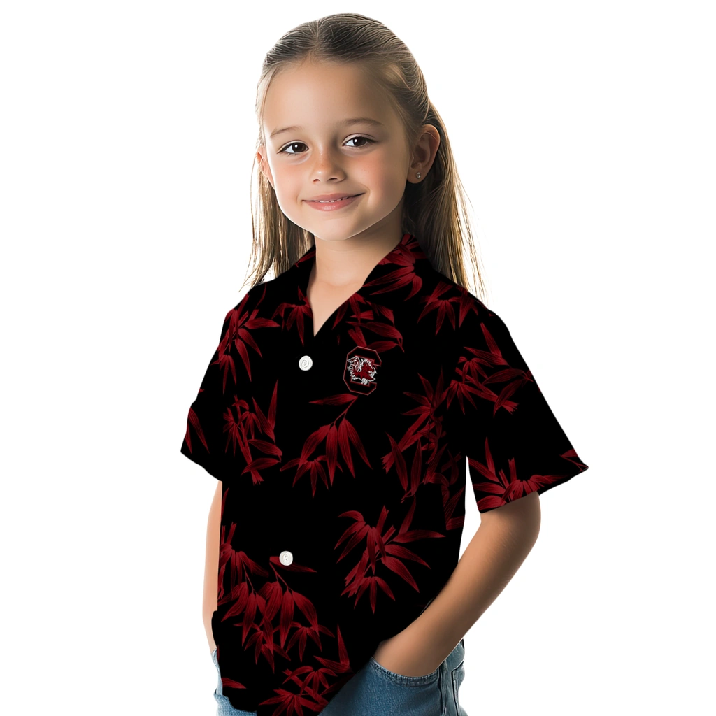 South Carolina Gamecocks Hawaiian Shirt - Bamboo Branches south carolina gamecocks bamboo branches garnet black hawaiian shirts premium grade