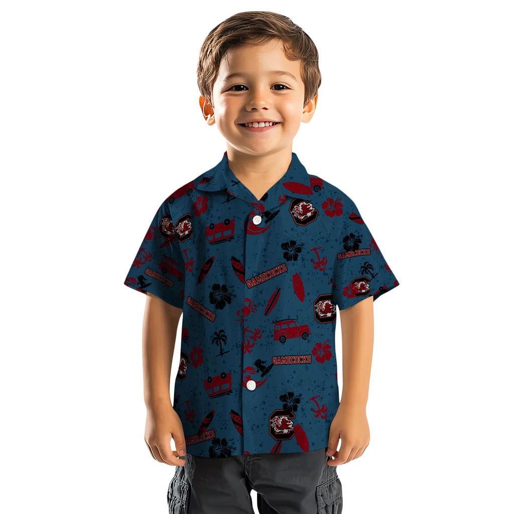 South Carolina Gamecocks Hawaiian Shirt - Beach Vibe south carolina gamecocks beach vibe navy hawaiian shirts top rated