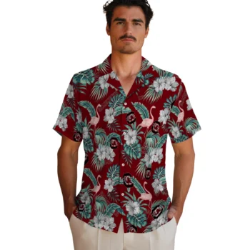 south carolina gamecocks flamingo palms garnet hawaiian shirts fashion forward