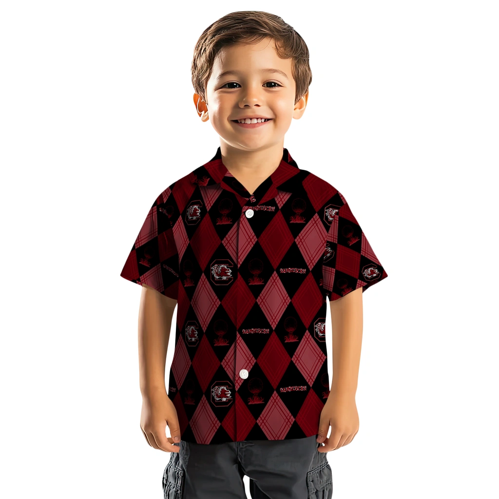 South Carolina Gamecocks Hawaiian Shirt - Golfing Plaid south carolina gamecocks balloon plaid garnet hawaiian shirts top rated