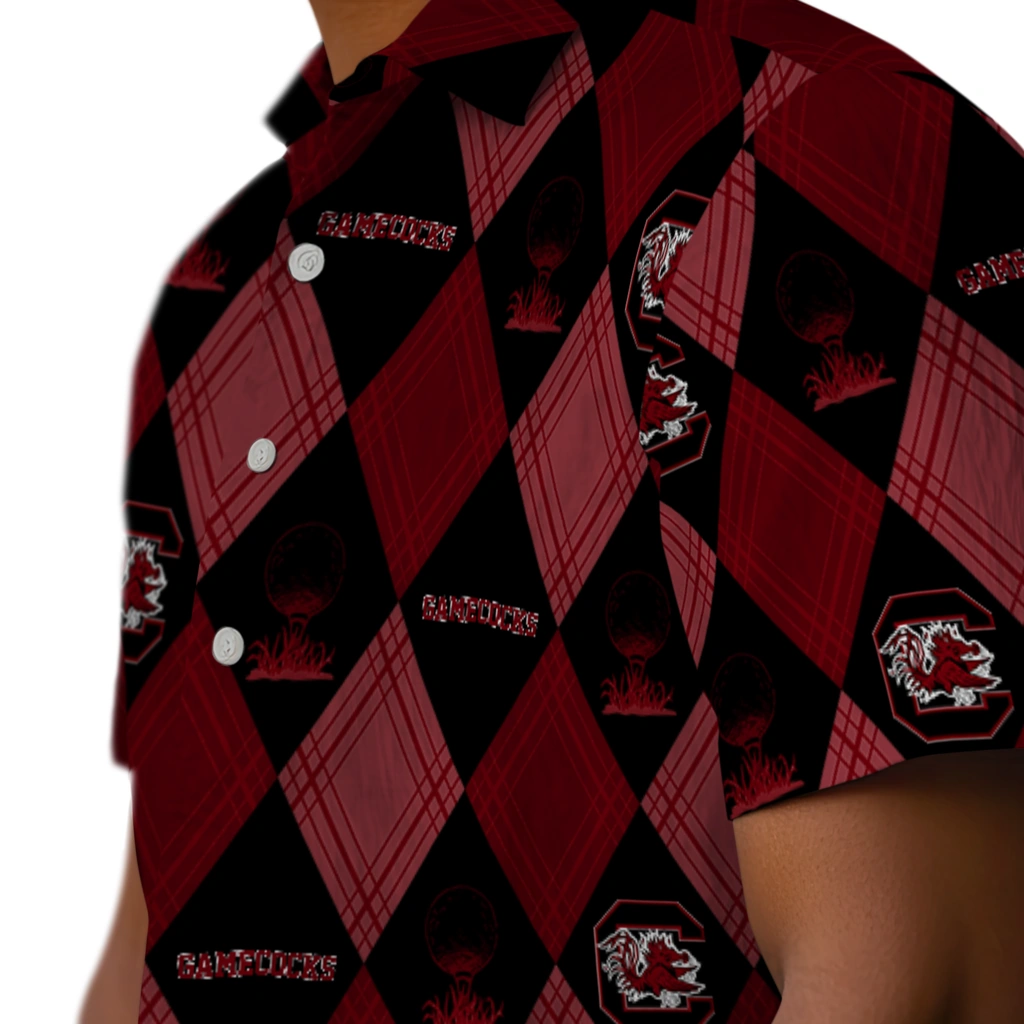 South Carolina Gamecocks Hawaiian Shirt - Golfing Plaid south carolina gamecocks balloon plaid garnet hawaiian shirts trendy
