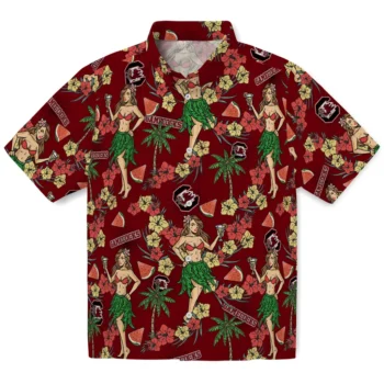 south carolina gamecocks hawaiian girls design garnet hawaiian shirts best selling