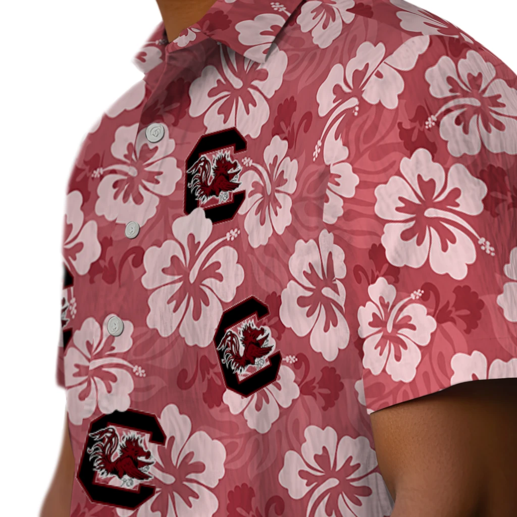 South Carolina Gamecocks Hawaiian Shirt - Hibiscus Cluster south carolina gamecocks hibiscus cluster garnet hawaiian shirts trendy