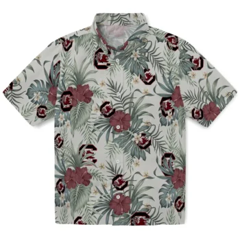 south carolina gamecocks hibiscus designs beige hawaiian shirts best selling