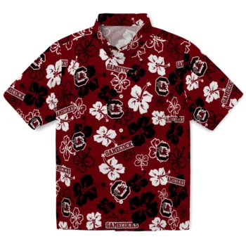 south carolina gamecocks hibiscus bloom garnet hawaiian shirts best selling