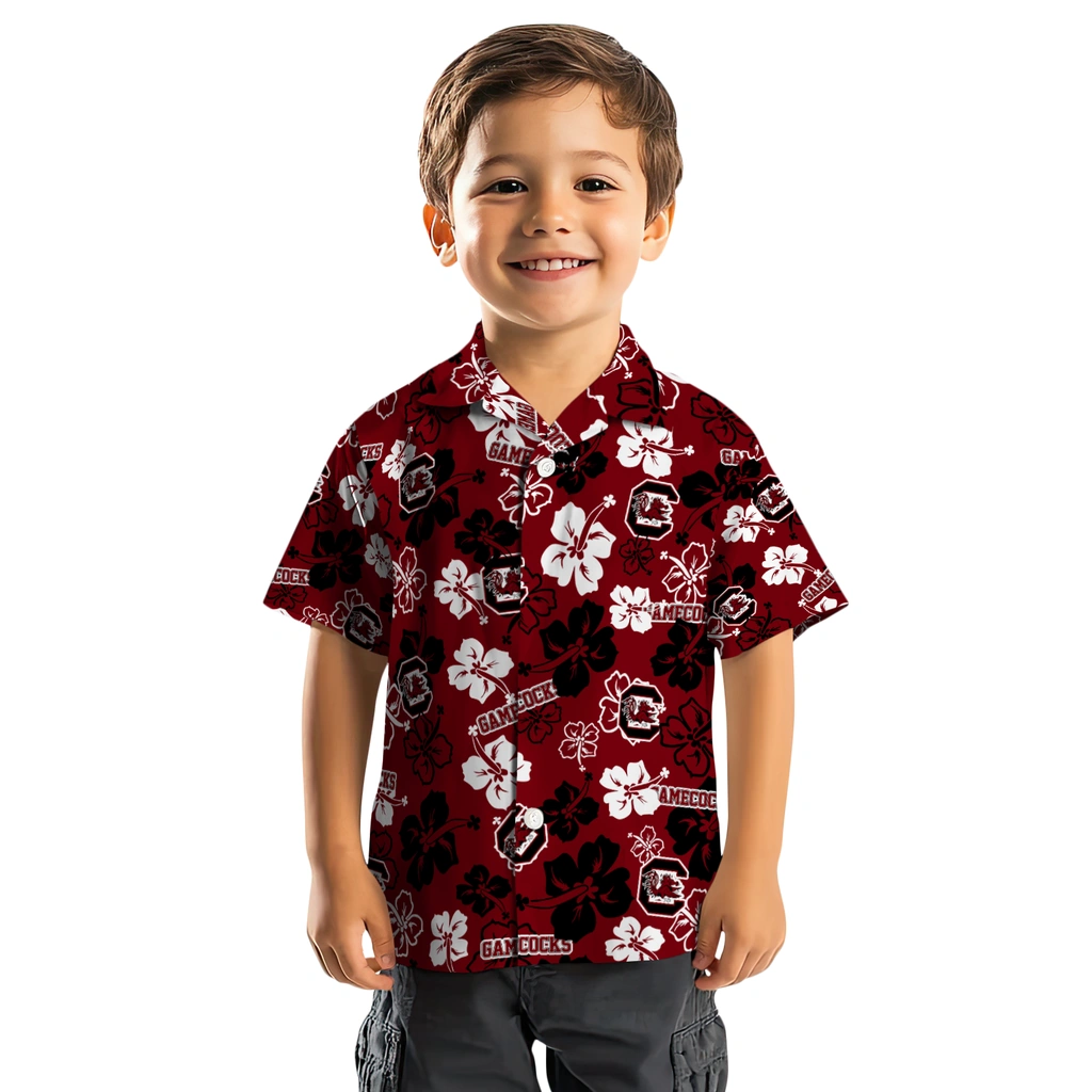 South Carolina Gamecocks Hawaiian Shirt - Hibiscus Flower Design south carolina gamecocks hibiscus bloom garnet hawaiian shirts top rated