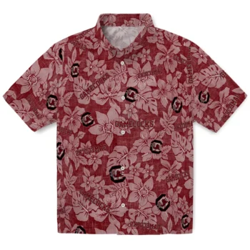 south carolina gamecocks hibiscus oasis garnet hawaiian shirts best selling