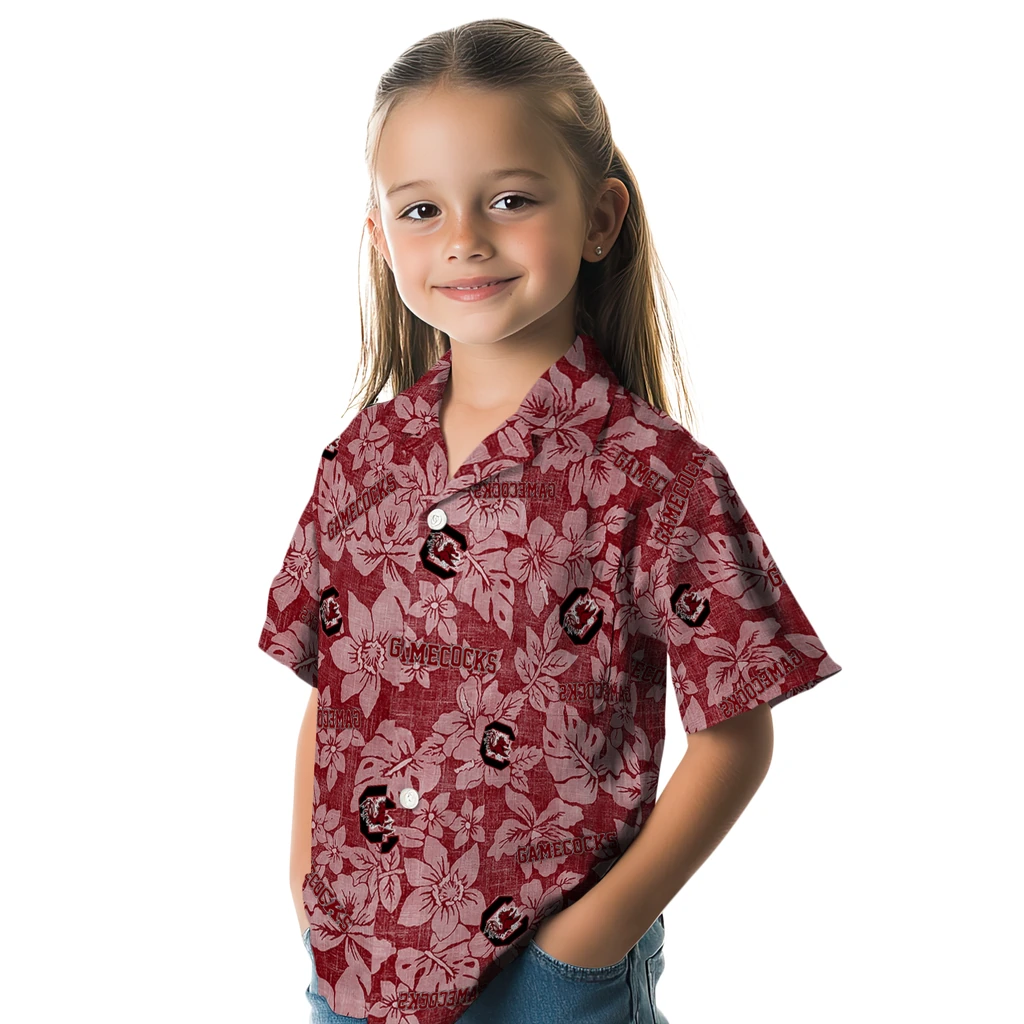 South Carolina Gamecocks Hawaiian Shirt - Hibiscus Oasis south carolina gamecocks hibiscus oasis garnet hawaiian shirts premium grade