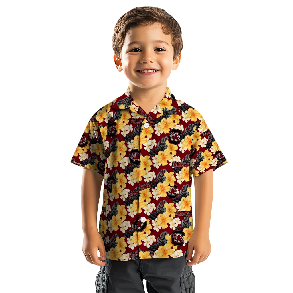 South Carolina Gamecocks Hawaiian Shirt - Hibiscus Tropics south carolina gamecocks hibiscus tropics garnet yellow hawaiian shirts top rated