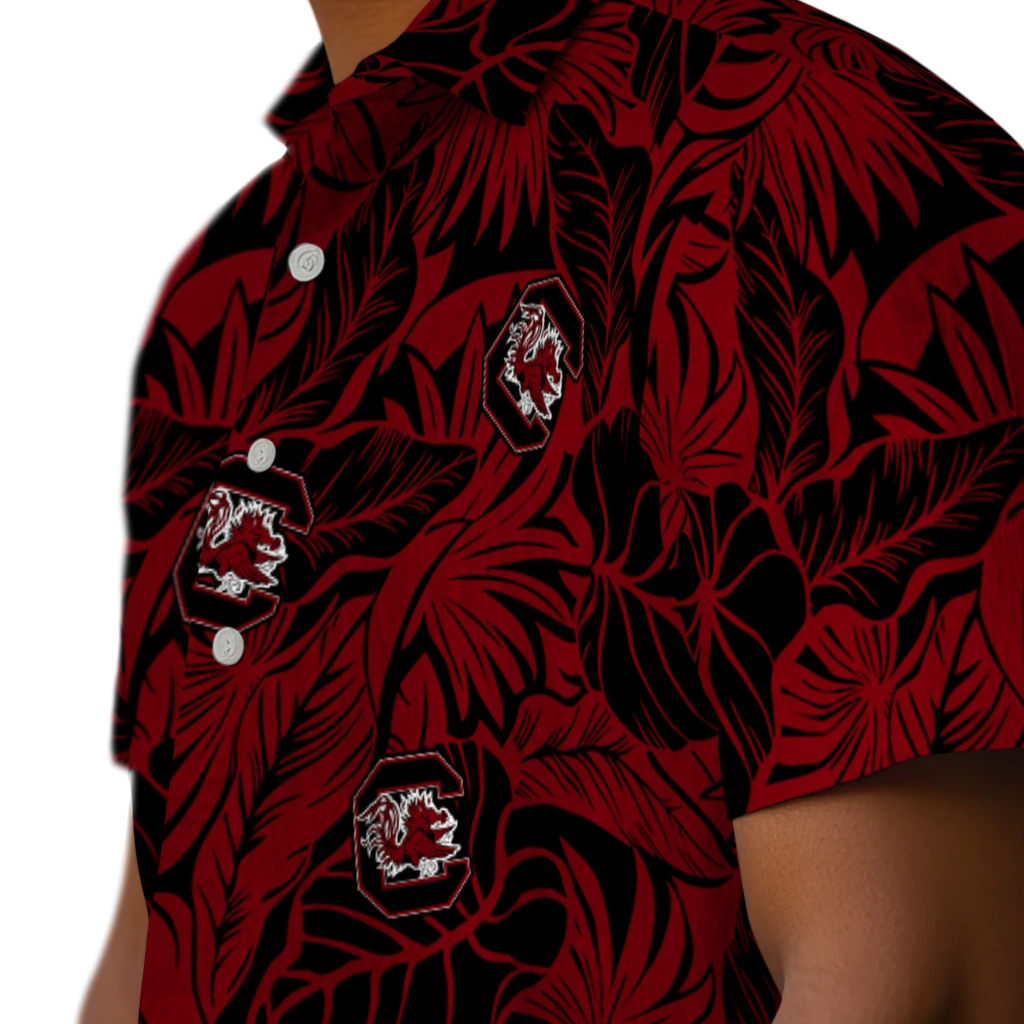 South Carolina Gamecocks Hawaiian Shirt - Monstera Layer south carolina gamecocks monstera layer garnet hawaiian shirts trendy