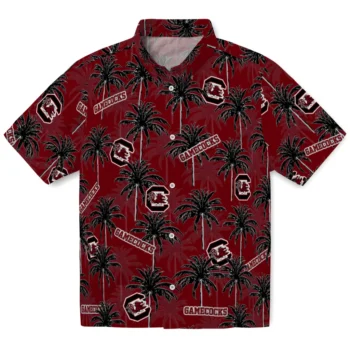 south carolina gamecocks palm grove garnet hawaiian shirts best selling