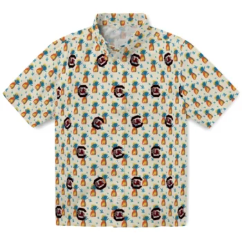 south carolina gamecocks pineapple delight beige hawaiian shirts best selling