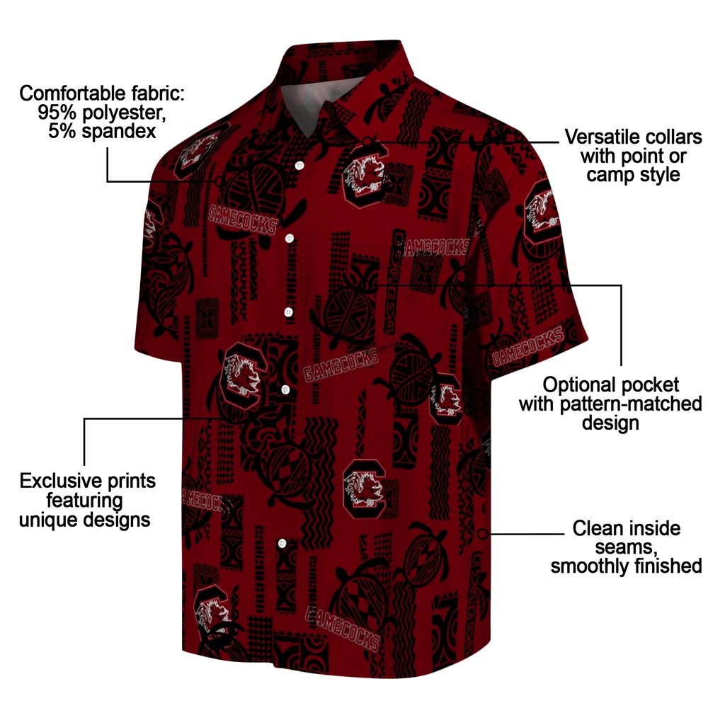 South Carolina Gamecocks Hawaiian Shirt - Turtle Lines south carolina gamecocks turtle lines garnet hawaiian shirts new arrival