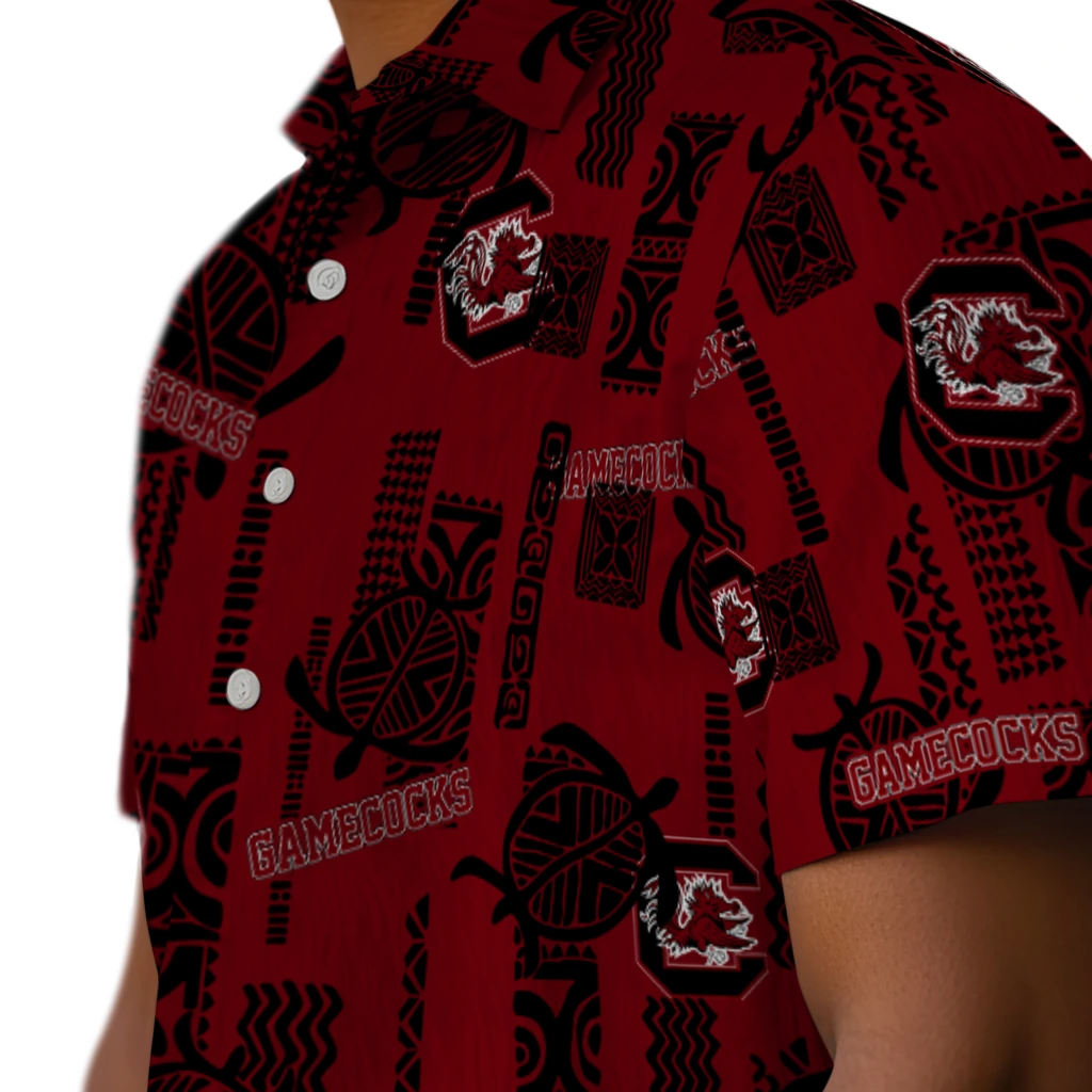 South Carolina Gamecocks Hawaiian Shirt - Turtle Lines south carolina gamecocks turtle lines garnet hawaiian shirts trendy