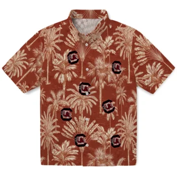 south carolina gamecocks palm shadows garnet hawaiian shirts best selling