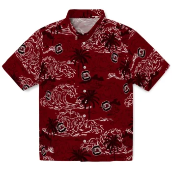 south carolina gamecocks wave palm garnet hawaiian shirts best selling