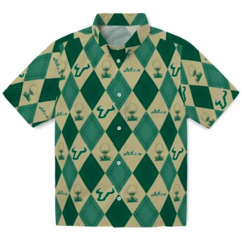 south florida bulls balloon plaid green hawaiian shirts best selling