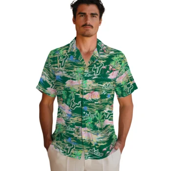 south florida bulls flamingo retreat green hawaiian shirts fashion forward