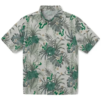 south florida bulls hibiscus designs beige hawaiian shirts best selling