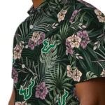 South Florida Bulls Hawaiian Shirt – Hibiscus Leaves Pattern