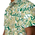South Florida Bulls Hawaiian Shirt – Hibiscus Overlay