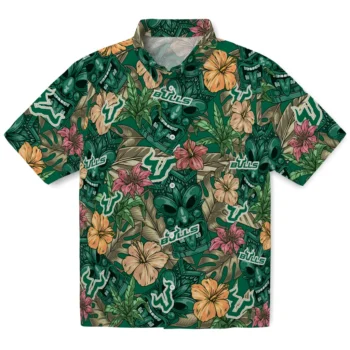 south florida bulls tiki jungle green hawaiian shirts best selling
