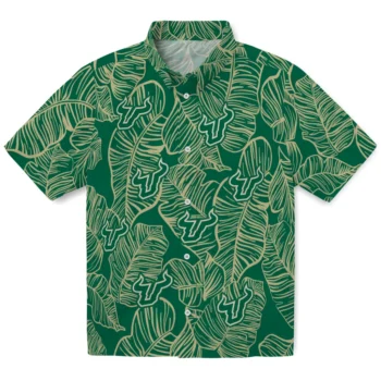 south florida bulls leaf outline green hawaiian shirts best selling