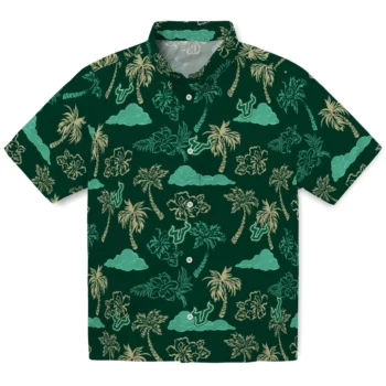 south florida bulls palm and clouds green hawaiian shirts best selling