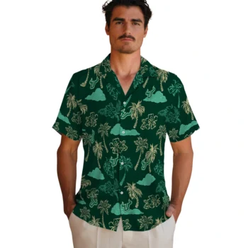 south florida bulls palm and clouds green hawaiian shirts fashion forward
