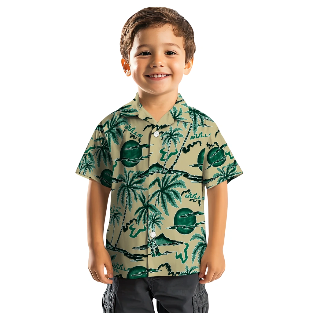South Florida Bulls Hawaiian Shirt - Palm Sunset south florida bulls palm sunset hawaiian shirts top rated
