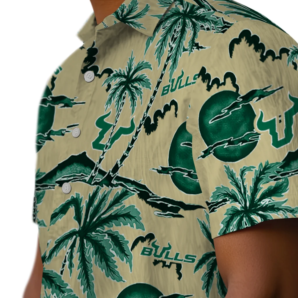 South Florida Bulls Hawaiian Shirt - Palm Sunset south florida bulls palm sunset hawaiian shirts trendy