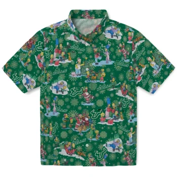 south florida bulls simpsons christmas green hawaiian shirts best selling