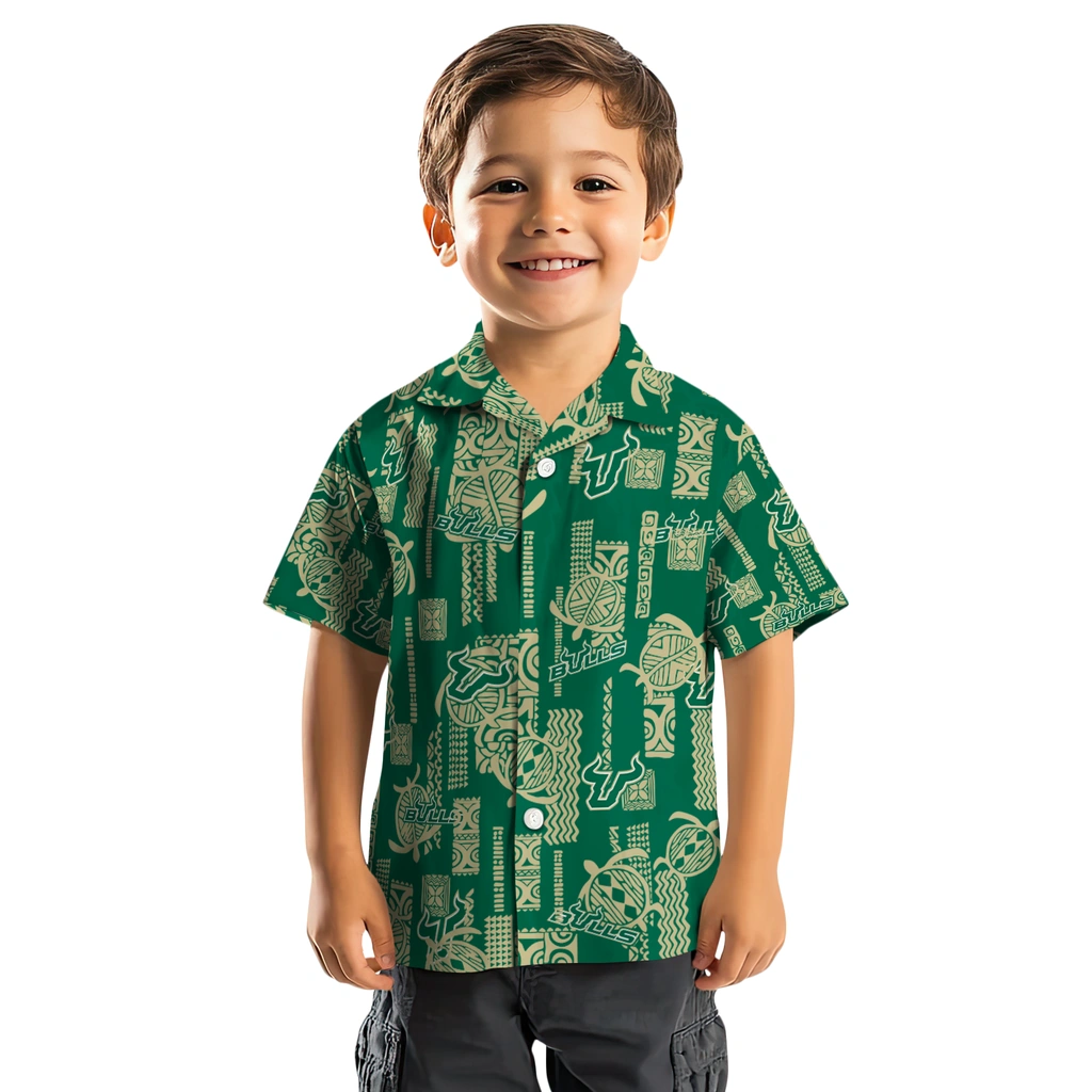 South Florida Bulls Hawaiian Shirt - Turtle Lines south florida bulls turtle lines green hawaiian shirts top rated