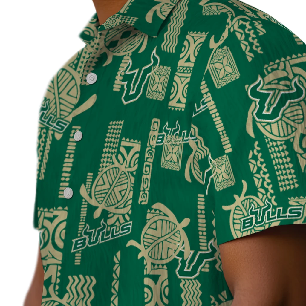 South Florida Bulls Hawaiian Shirt - Turtle Lines south florida bulls turtle lines green hawaiian shirts trendy