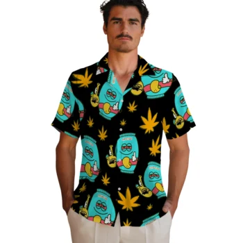 southern miss golden eagles bong smile black hawaiian shirts fashion forward