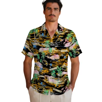 southern miss golden eagles flamingo retreat black hawaiian shirts fashion forward