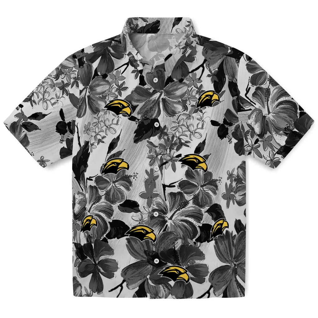 Southern Miss Golden Eagles Hawaiian Shirt - Hibiscus Arrangement southern miss golden eagles hibiscus arrangement black hawaiian shirts best selling