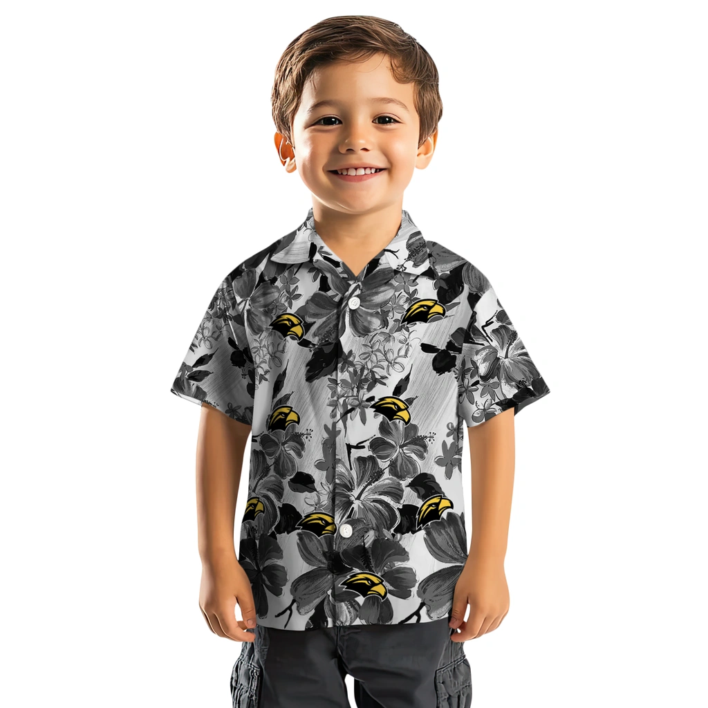 Southern Miss Golden Eagles Hawaiian Shirt - Hibiscus Arrangement southern miss golden eagles hibiscus arrangement black hawaiian shirts top rated
