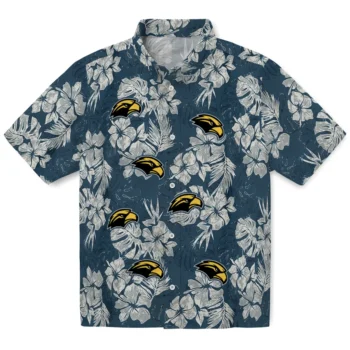southern miss golden eagles hibiscus flowers navy blue hawaiian shirts best selling