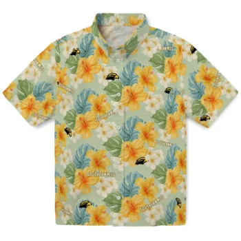 southern miss golden eagles hibiscus mood pale lime yellow hawaiian shirts best selling
