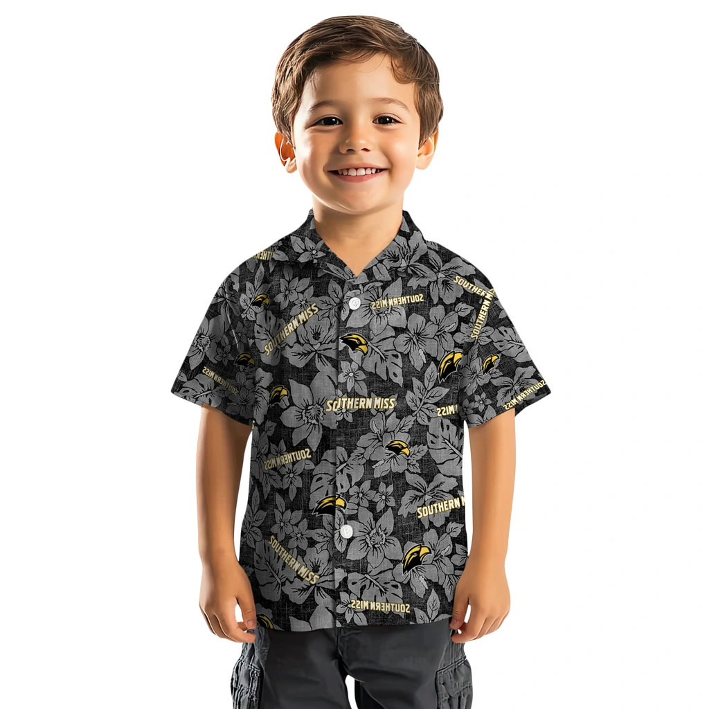 Southern Miss Golden Eagles Hawaiian Shirt - Hibiscus Oasis southern miss golden eagles hibiscus oasis black hawaiian shirts top rated