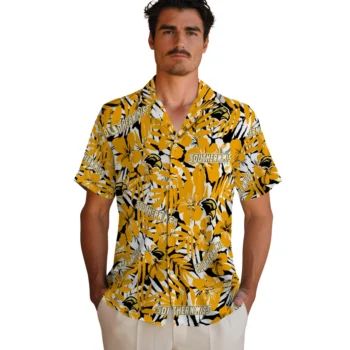southern miss golden eagles hibiscus overlay hawaiian shirts fashion forward