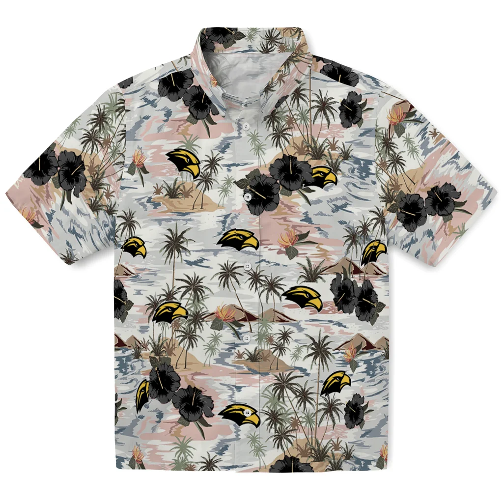Southern Miss Golden Eagles Hawaiian Shirt - Hibiscus Seaside southern miss golden eagles hibiscus seaside white hawaiian shirts best selling