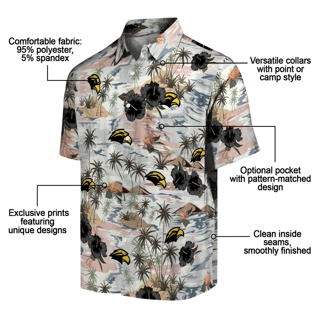 Southern Miss Golden Eagles Hawaiian Shirt - Hibiscus Seaside southern miss golden eagles hibiscus seaside white hawaiian shirts new arrival