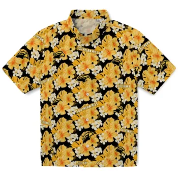 southern miss golden eagles hibiscus tropics black yellow hawaiian shirts best selling