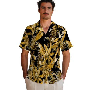 southern miss golden eagles palm leaves black hawaiian shirts fashion forward